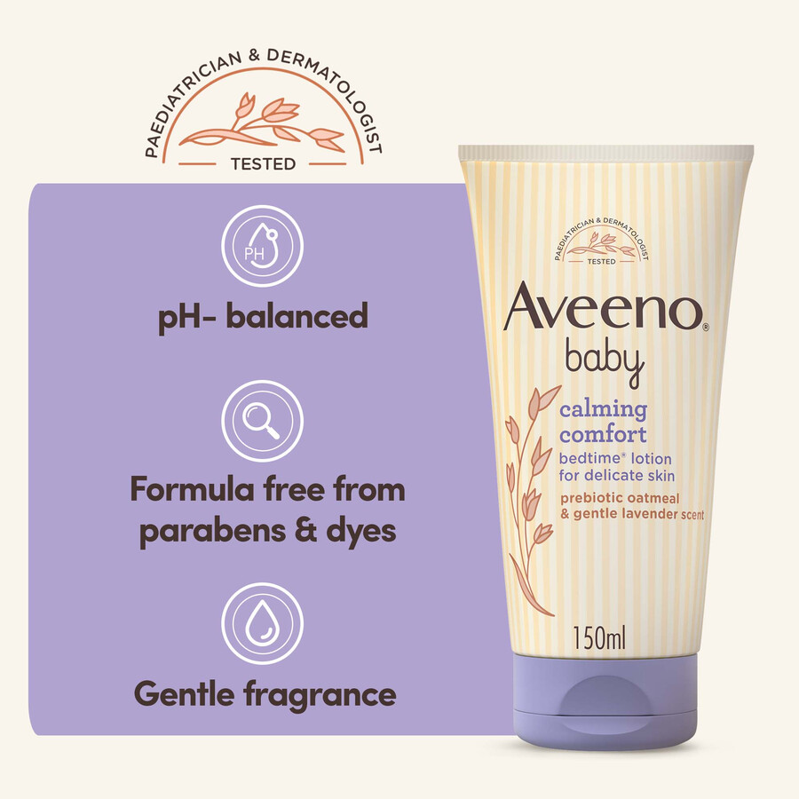 aveeno baby beroligende komfort sengetidslotion aveeno