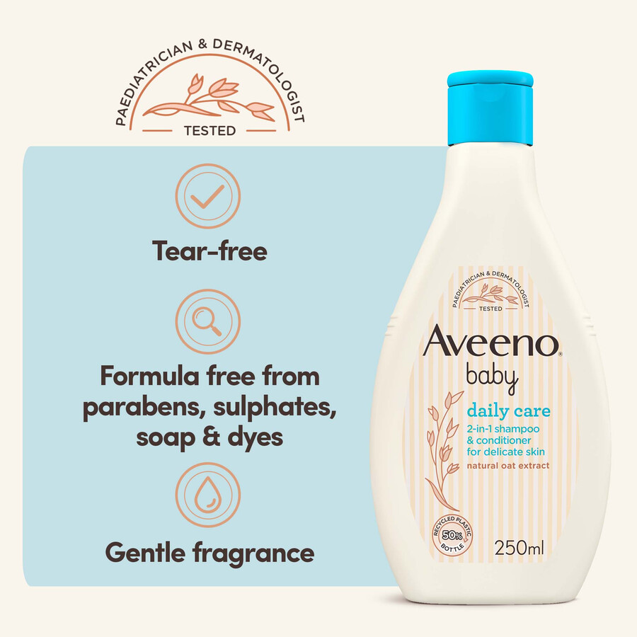 aveeno baby daily care 2-i-1 shampoo og balsam aveeno