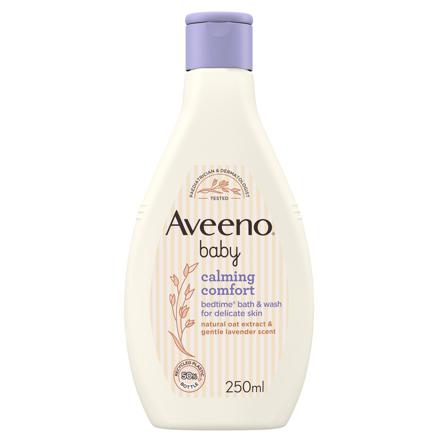 aveeno baby beroligende komfort bade- og sæbebad til sengetid aveeno