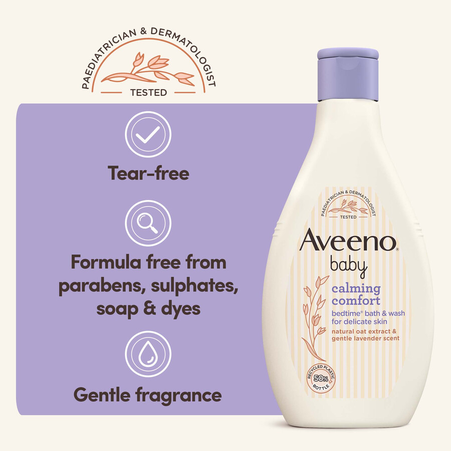 aveeno baby calming comfort bedtime bath wash 400ml aveeno