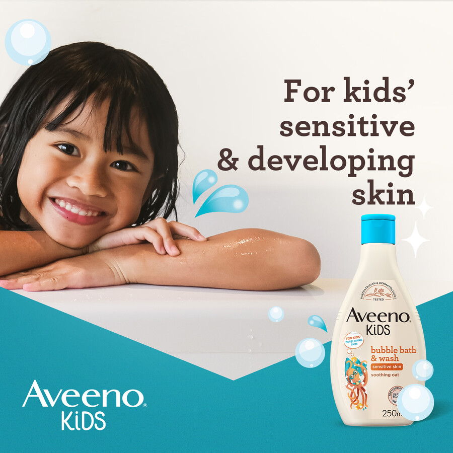 aveeno børnebadeskum sæbe 250 ml aveeno