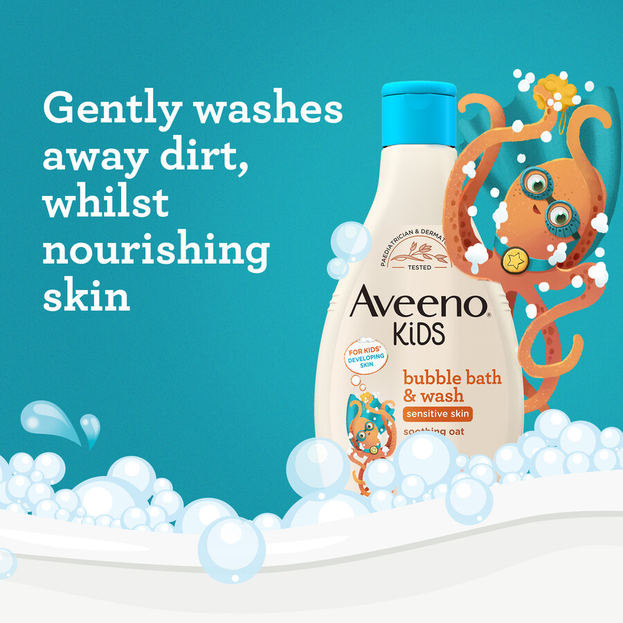 aveeno børnebadeskum sæbe 250 ml aveeno