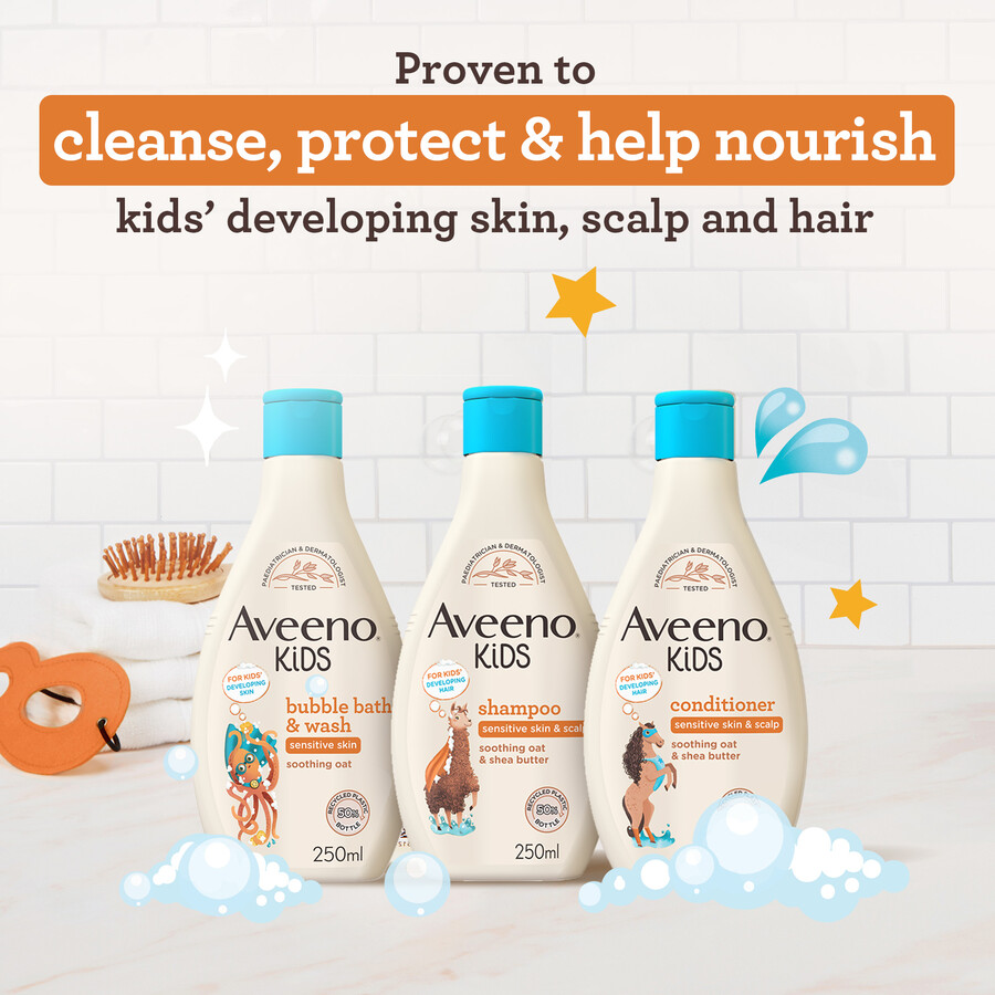aveeno børnebadeskum sæbe 250 ml aveeno