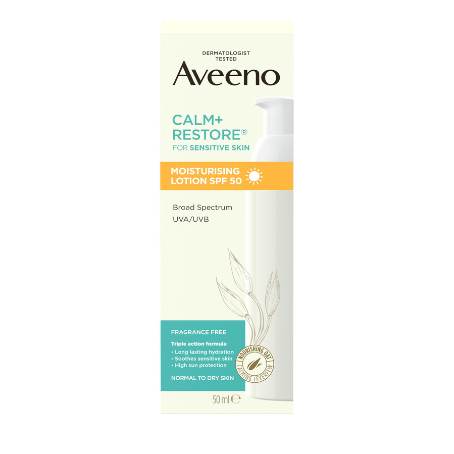 aveeno calmrestore spf50 lotion 50ml sensitiv hudpleje