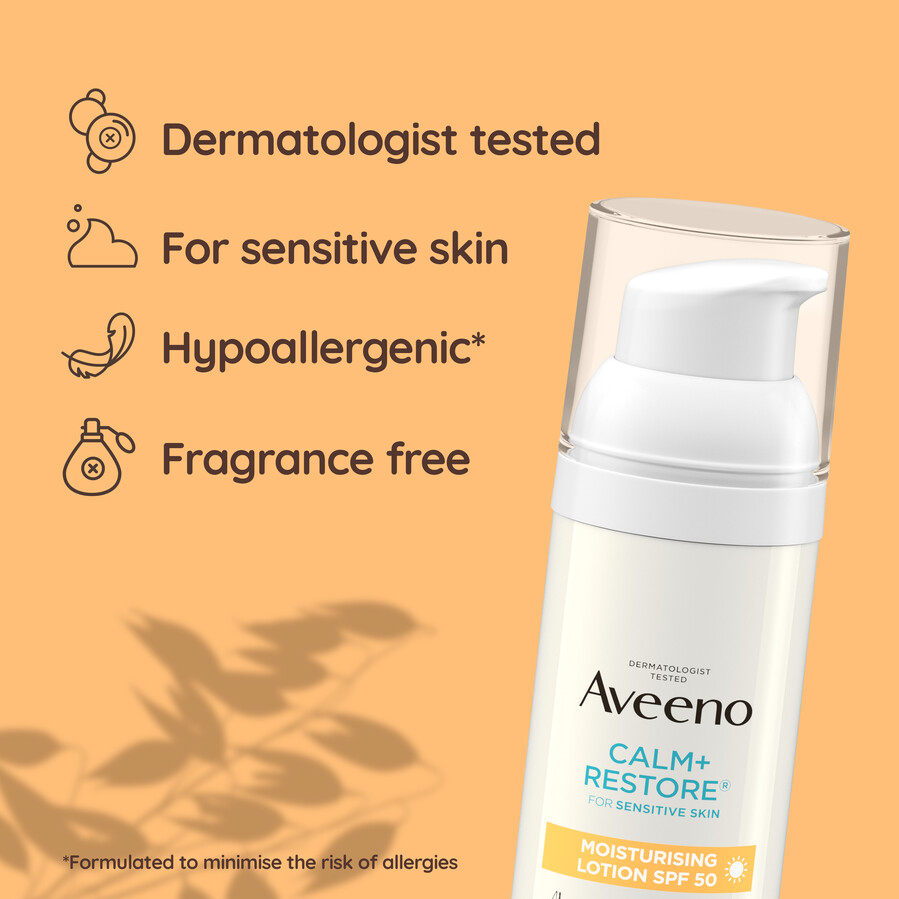 aveeno calmrestore spf50 lotion 50ml sensitiv hudpleje