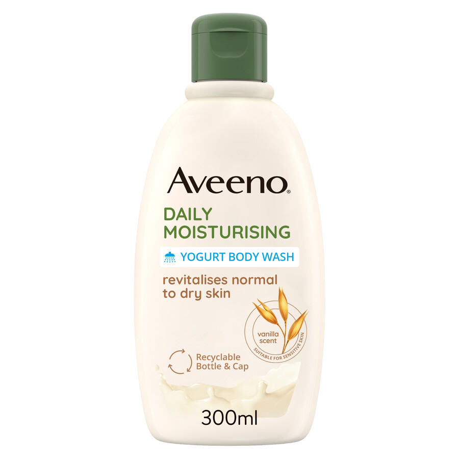 daglig fugtgivende yoghurt-bodysæbe vanilje- og havreduft aveeno