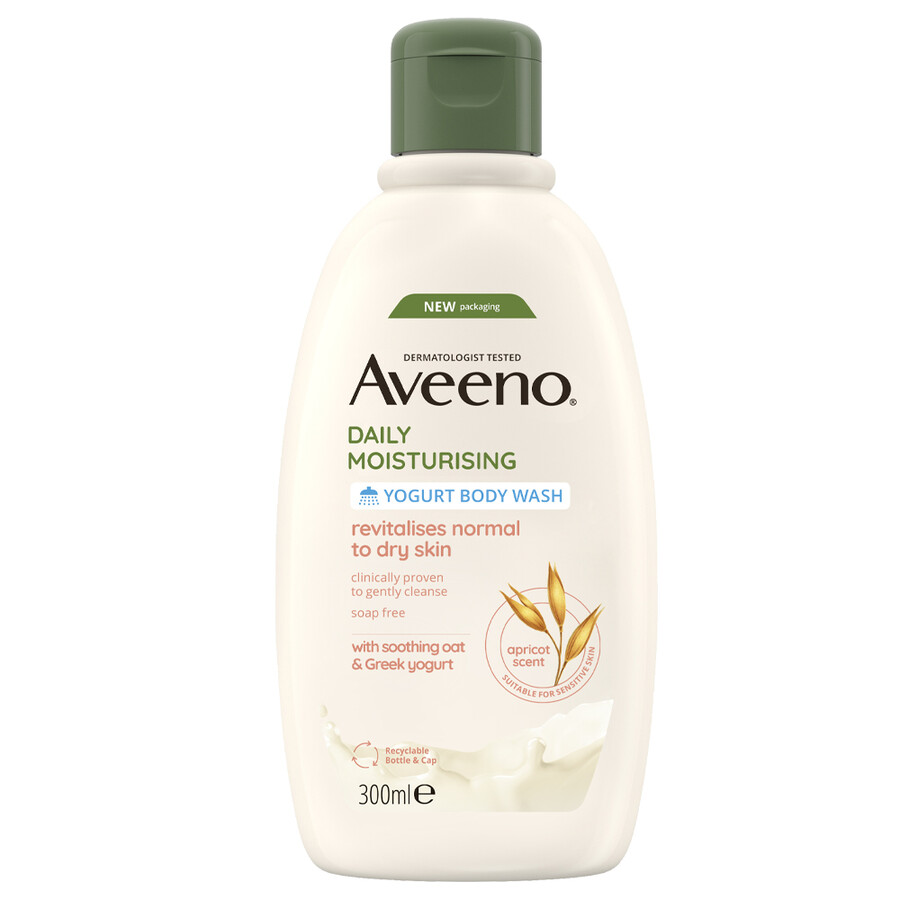daglig fugtgivende yoghurt-body wash abrikos og honning aveeno