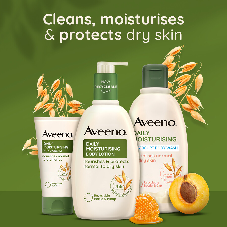 daglig fugtgivende yoghurt-body wash abrikos og honning aveeno