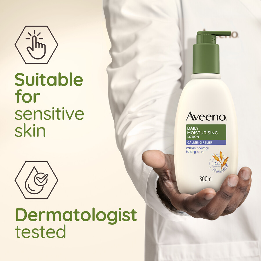 aveeno daglig fugtighedslotion beroligende lindring aveeno