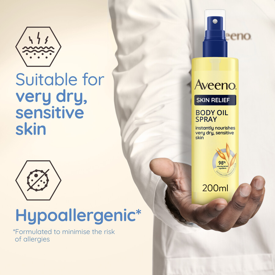 aveeno hudlindrende kropsoliespray aveeno