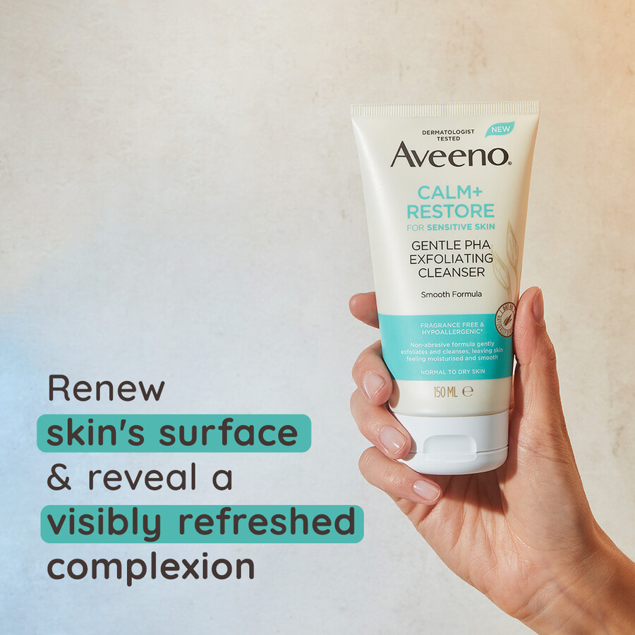 calmrestore mild pha eksfolierende rens aveeno