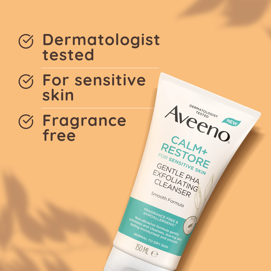calmrestore mild pha eksfolierende rens aveeno
