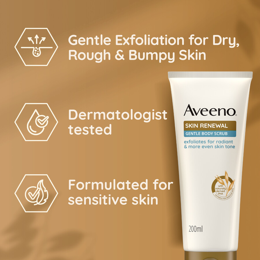aveeno afvaskende hudfornyende blid kropsscrub aveeno